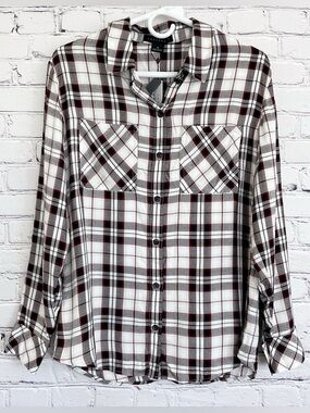 New Sanctuary Plaid Button Down Shirt Size XS